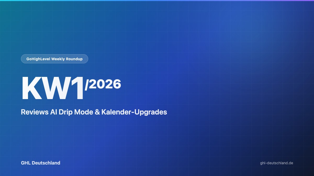 GoHighLevel Roundup KW1/2026: Reviews AI Drip Mode & mehr